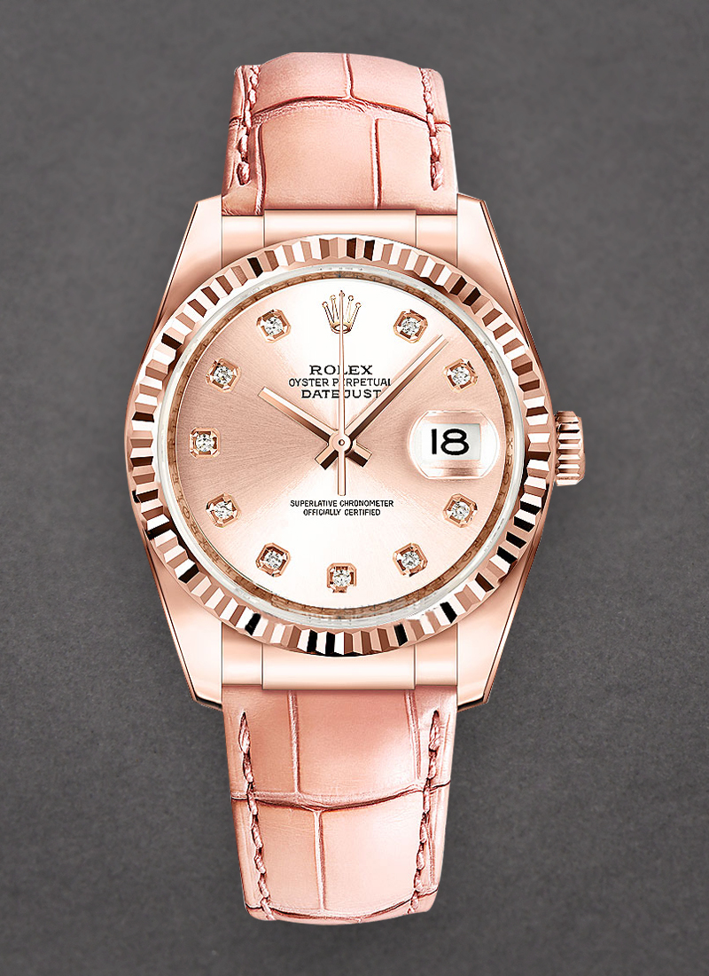 Rolex Unworn Datejust 36mm in Rose Gold with Fluted Bezel