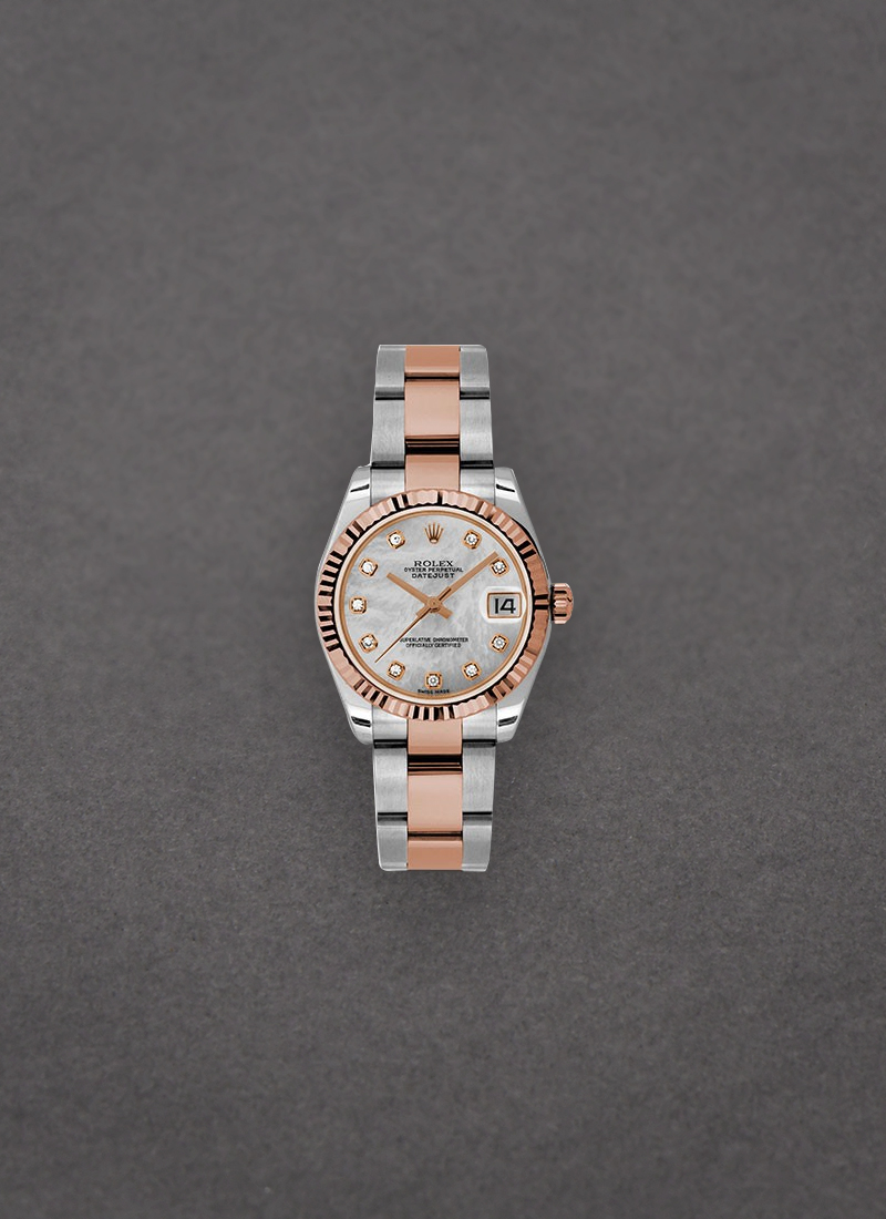 Rolex Unworn Datejust 31mm  in Steel and  Rose Gold with Fluted Bezel