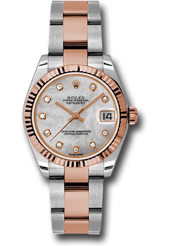 Rolex Unworn Datejust 31mm  in Steel and  Rose Gold with Fluted Bezel