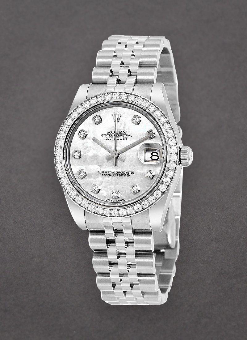 Rolex Unworn Mid Size Datejust 31mm in Steel with Diamond Bezel