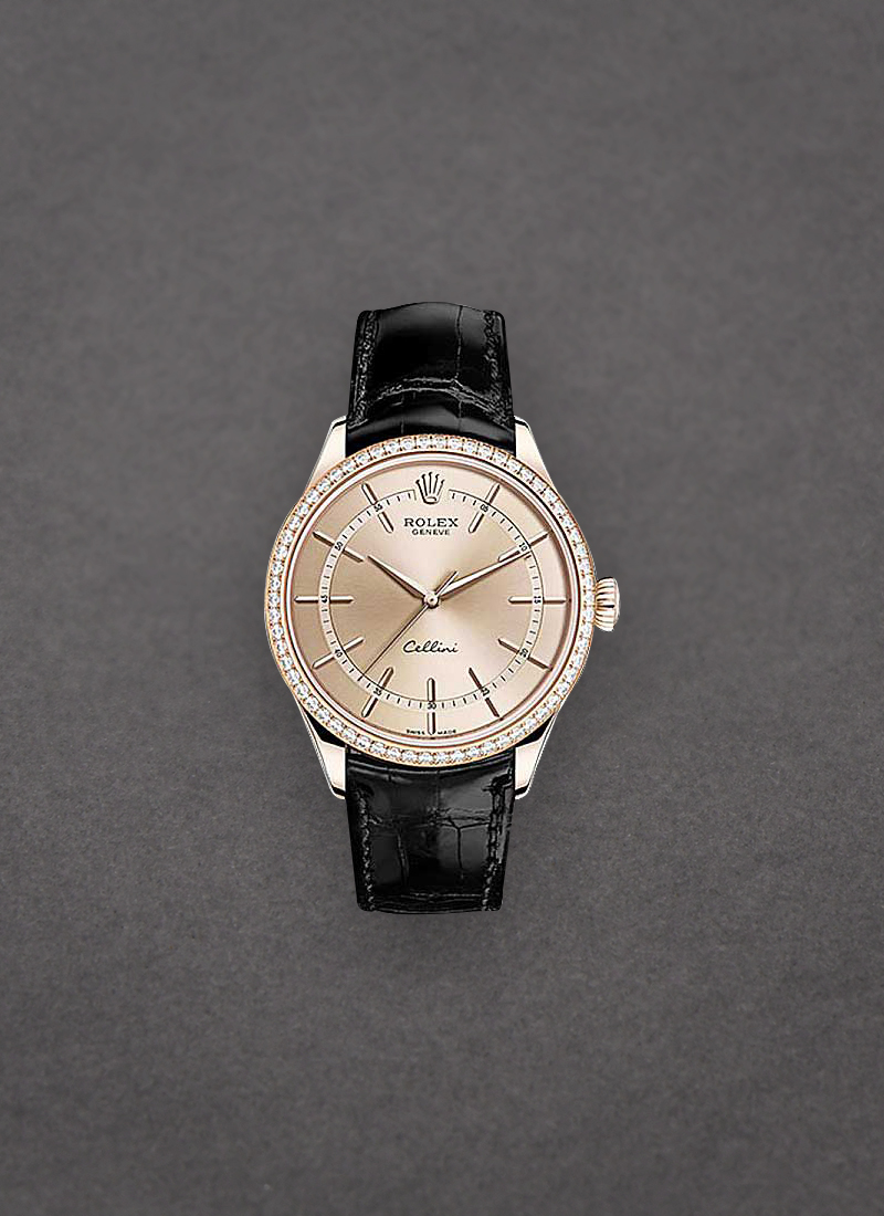 Rolex Unworn Cellini Time 39mm in Rose Gold with Diamnod Bezel