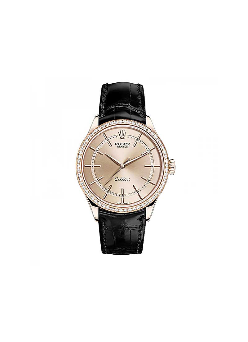 Rolex Unworn Cellini Time 39mm in Rose Gold with Diamnod Bezel