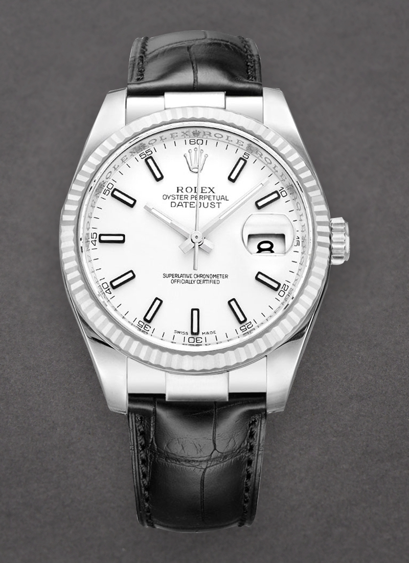 Rolex Unworn Datejust 36mm in White Gold with Fluted Bezel