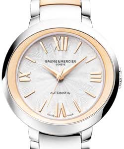 Promesse Automatic in Steel and Rose Gold Bezel on Steel and Rose Gold Bracelet with Silver Guilloche Dial