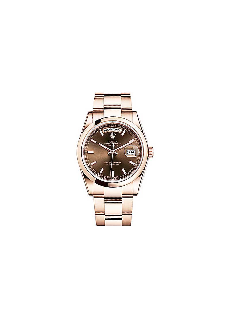 Rolex Unworn President Day-Date 36mm in Rose Gold with Smooth Bezel