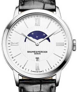 Classima Executives 40mm in Steel on Black Leather Strap with White Dial