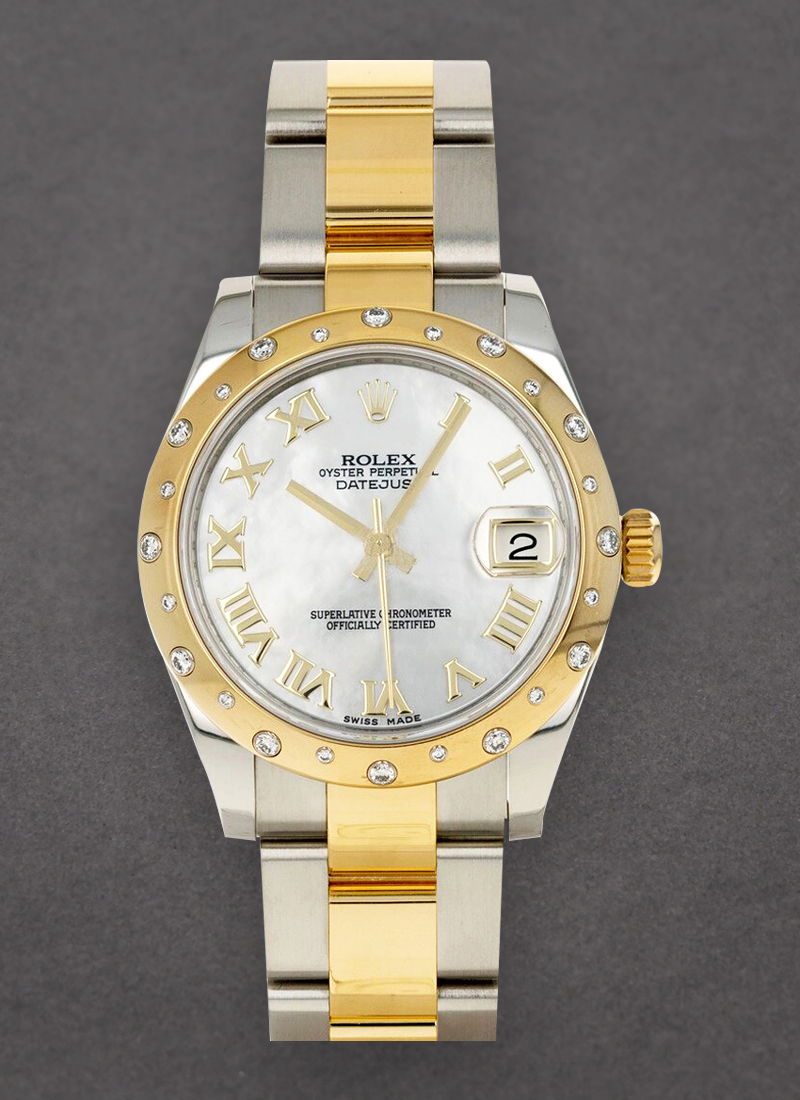 Rolex Unworn Datejust 31mm in Steel with Yellow Gold 24 Diamond Bezel