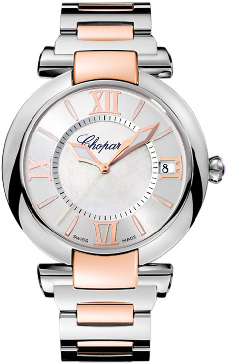 Imperiale Round in Steel and Rose Gold on Steel & Rose Gold Bracelet with Mother of Pearl Dial