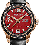Mille Miglia GTS Power Control in Rose Gold on Black Calfskin Leather Strap with Red Dial