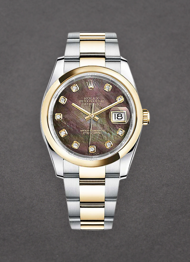 Rolex Unworn Datejust 36mm in Steel with Yellow Gold Smooth Bezel