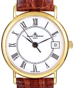Classima Executives in Yellow Gold on Brown Leather Strap with Silver Dial 