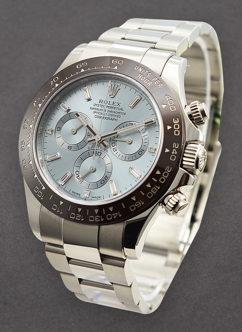 Rolex Unworn Daytona Cosmograph in Platinum with Brown Bezel