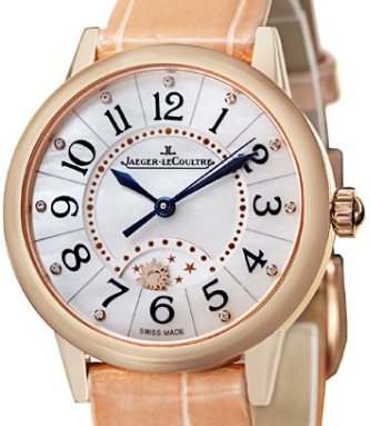 Rendez-Vous Night & Day in Rose Gold on Beige Alligator Leather Strap with MOP Dimaond Dial