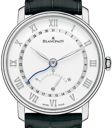 Villeret Ultra-Slim in Stainless Steel Bezel on Black Leather Strap with Roman Silver Dial