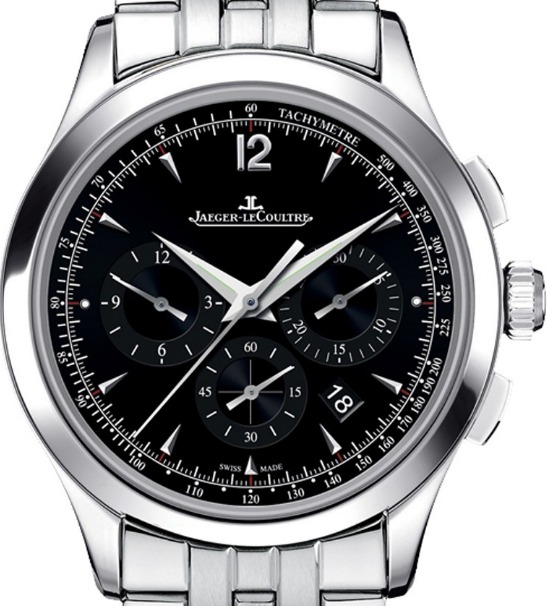 Master Chronograph 40mm in Steel on Stainless Steel Bracelet with Black Dial