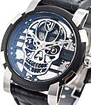 Skylab  Speed Metal 48mm in Black PVD Coated Steel on Black Leather Strap with Skull Dial -  Limited to 25pcs