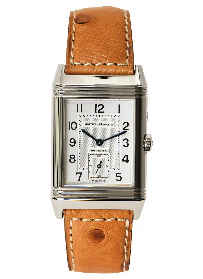 Reverso Duo in Steel on Steel Beacelet with Silver and Black Dial