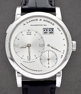 Lange 1 38.5mm Automatic in Platinum On Black Alligator Strap with Silver Dial
