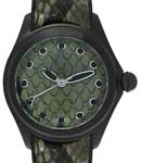 Bubble Green Python in Black PVD Stainless Steel on Green Python Leather Strap with Green/Black Python Dial