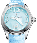 Bubble Blue in PVD and Steel on Blue Leather Strap with Blue Mother of Pearl Dial