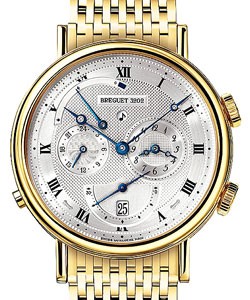 Classique Alarm Le Reveil du Tsar  in Yellow Gold on Yellow Gold Bracelet with Silver Dial 