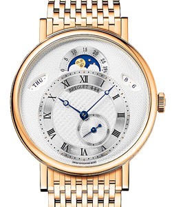 Classique Day Date Moonphase in Rose Gold on Rose Gold Bracelet with Silver Dial