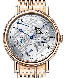 Classique Perpetual Calendar in Rose Gold on Rose Gold Bracelet with Silver Dial 