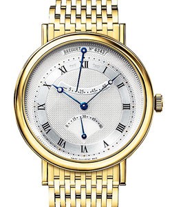 Classique Retrograde Seconds in Yellow Gold on Yellow Gold Bacelet with Silver Dial