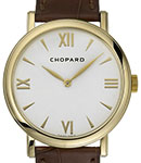 Classic Automatic in Yellow Gold  on Brown Leather Strap with White Dial 