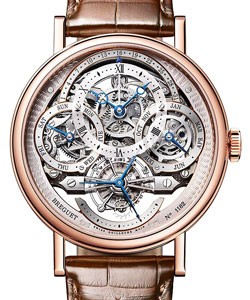 Classique Complications Tourbillon in Rose Gold On Brown Crocodile Strap with Skeleton Dial
