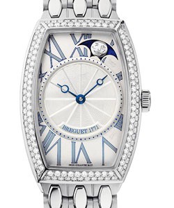 Heritage Phases de Lune in White Gold with Diamond Bezel on White Gold Bracelet with Mother Of Pearl Dial