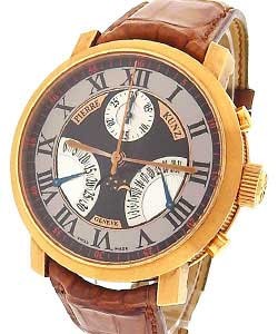 Spirit of Challenge Moon Phase 44mm in Red Gold on Brown and Black Leather Strap with Black and Silver Roman Dial