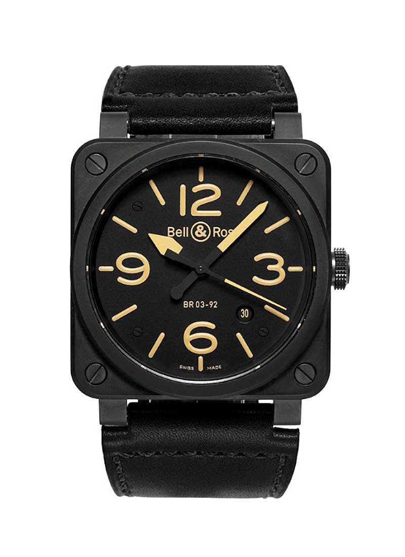 Bell & Ross BR 03-92 Heritage in Black Ceramic Case with Black PVD Ardillon Buckle