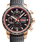 Mille Miglia GTS Chronograph in Rose Gold on Black Rubber Strap with Black Dial