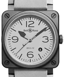 BR 03-92 Commando in Black Ceramic Case on Gray Rubber Strap with Gray Dial