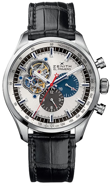 El Primero Chronomaster 1969 45mm in Steel on Black Rubber Strap with Silver Dial