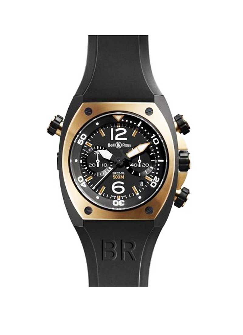 Bell & Ross BR 02-94 Chronograph in Black PVD Steel with Rose Gold Bezel