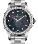 Admiral's Cup Legend in Steel with Diamond Bezel on Steel Bracelet with Black Mother of Pearl Dial