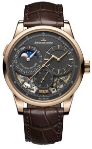 Duometre Quantieme Lunaire in Pink Gold on Chocolate-Brown Crococdile Strap with Opaline Magnetite Grey Dial