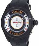 Bubble Game Casino Chip in Black PVD Stainless Steel on Black Rubber Strap with Casino Chip Dial