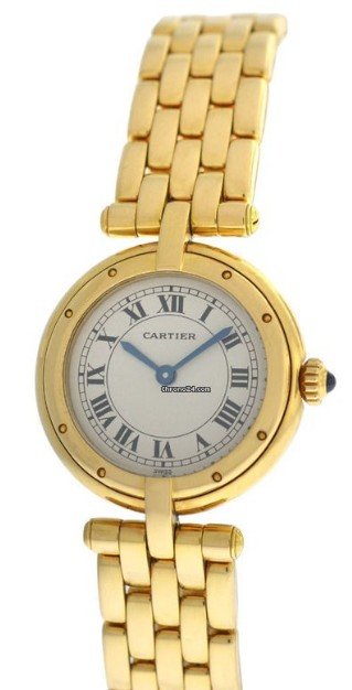 Panthere Vendome Cougar 24mm in Yellow Gold on Yellow Gold Bracelet with White Roman Dial