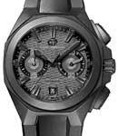 Hawk Chronograph 44mm in Ceramic On Black Rubber Strap with Black Dial