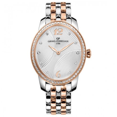 Cat's Eye Power Reserve in 2-Tone with Diamond Bezel -Iconic Oval Shape on 2-Tone Bracelet with MOP or Flinque Silver Diamond Dial