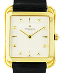 Les Histopriques Toledo Automatic in Yellow Gold On Brown Alligator Leather Strap with Silver Dial