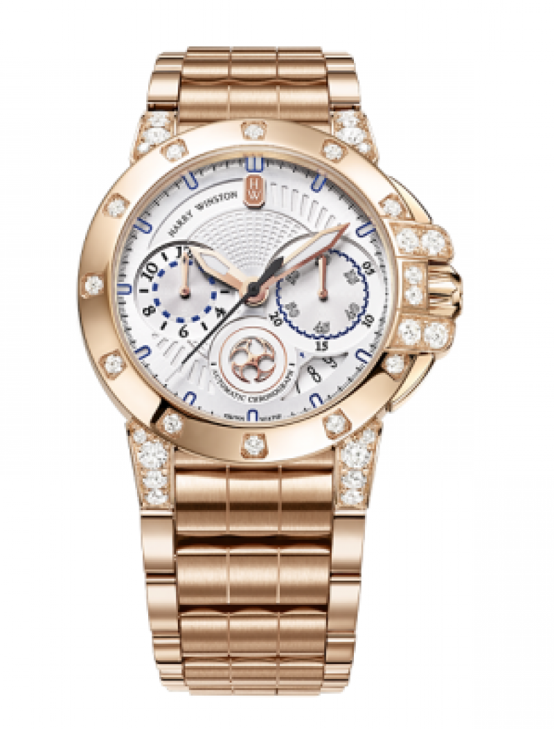 Harry Winston Ocean Chrnograph 36mm Automatic in Rose Gold with Diamond Bezel