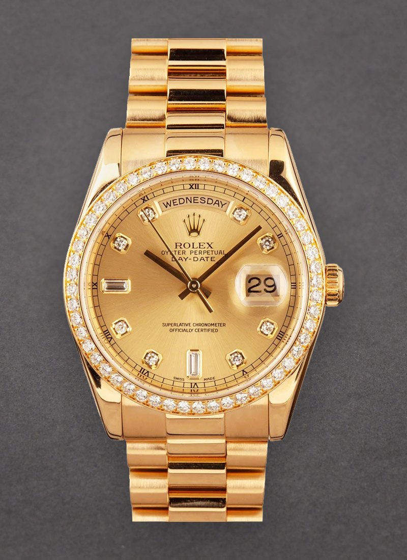 Pre-Owned Rolex Yellow Gold - President - Diamond Bezel - 36mm