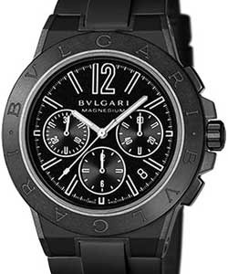 Diagono Chronograph in Magnesium with Ceamic Bezel on Black Rubber Strap with Black Dial
