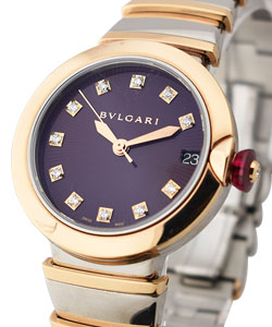 Lucea in Steel with Rose Gold Bezel on Steel and Rose Gold Bracelet with Violet Diamond Dial
