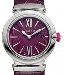 Lvcea 28mm in Steel on Violet Leather Strap with Violet Dial