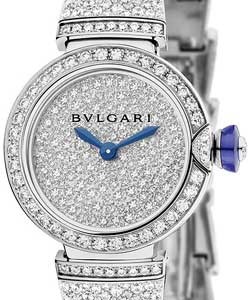 Piccola Lvcea in White Gold with Diamond Bezel on White Gold Diamond Bracelet with Pave Diamond Dial
